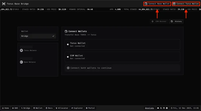 Connect both wallets