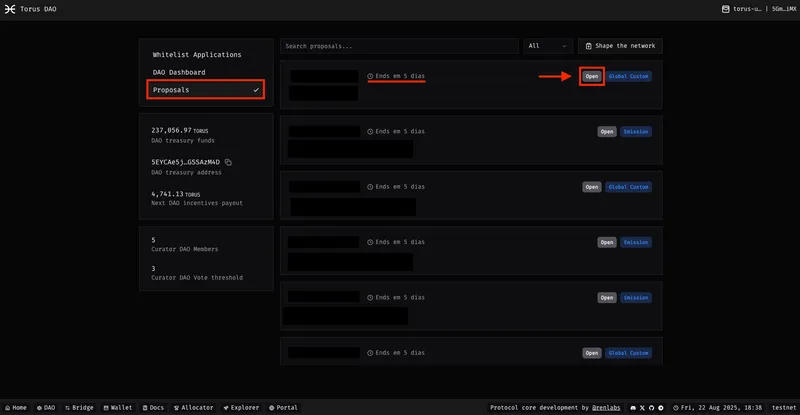 Click on an open proposal
