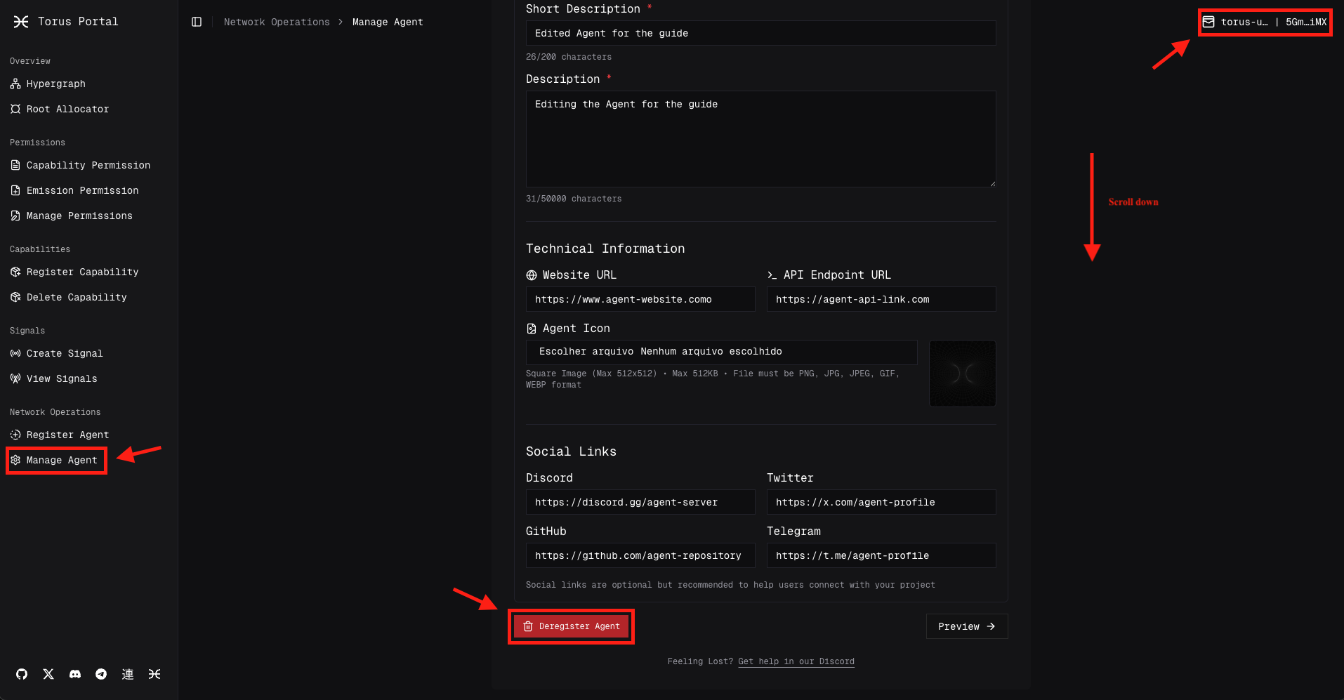 Click on Deregister Agent