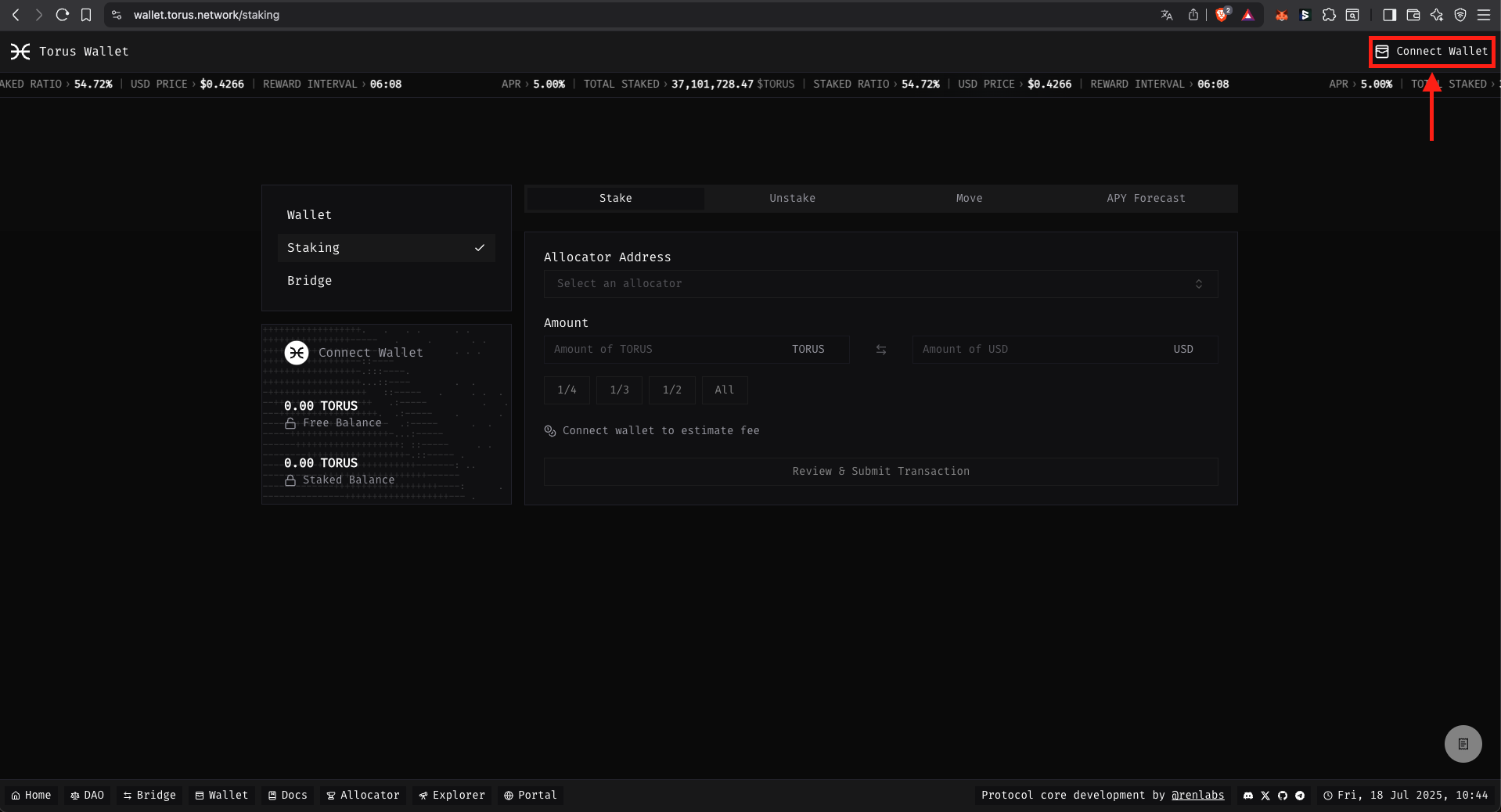 Connect your Torus Wallet