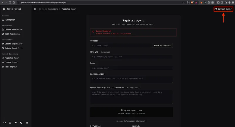 Connect Torus Wallet