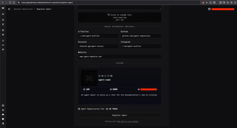 Agent metadata input