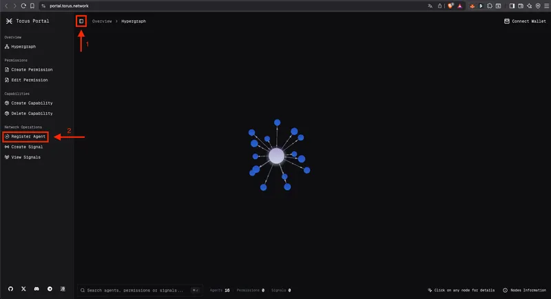 Agent registration tab